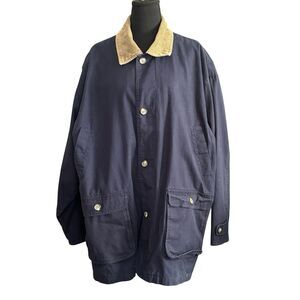 AUSTIN Frontier Vintage Barn Chore Jacket Blue Multi Pocket Lined